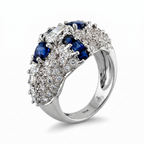 18K White Gold 1.82ct Diamond and Sapphire Ring