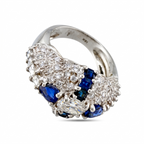 18K White Gold 1.82ct Diamond and Sapphire Ring
