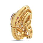 HARRY WINSTON 18K Yellow Gold 3.70ct Diamond and Ruby Clip-On Earrings