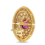 HARRY WINSTON 18K Yellow Gold 3.70ct Diamond and Ruby Clip-On Earrings