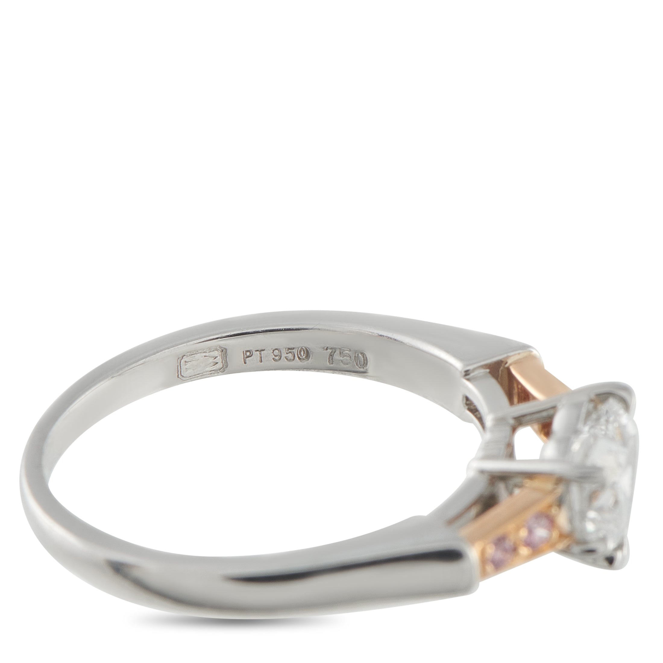 Harry Winston Platinum and 18K Rose Gold 0.72ct Diamond Ring