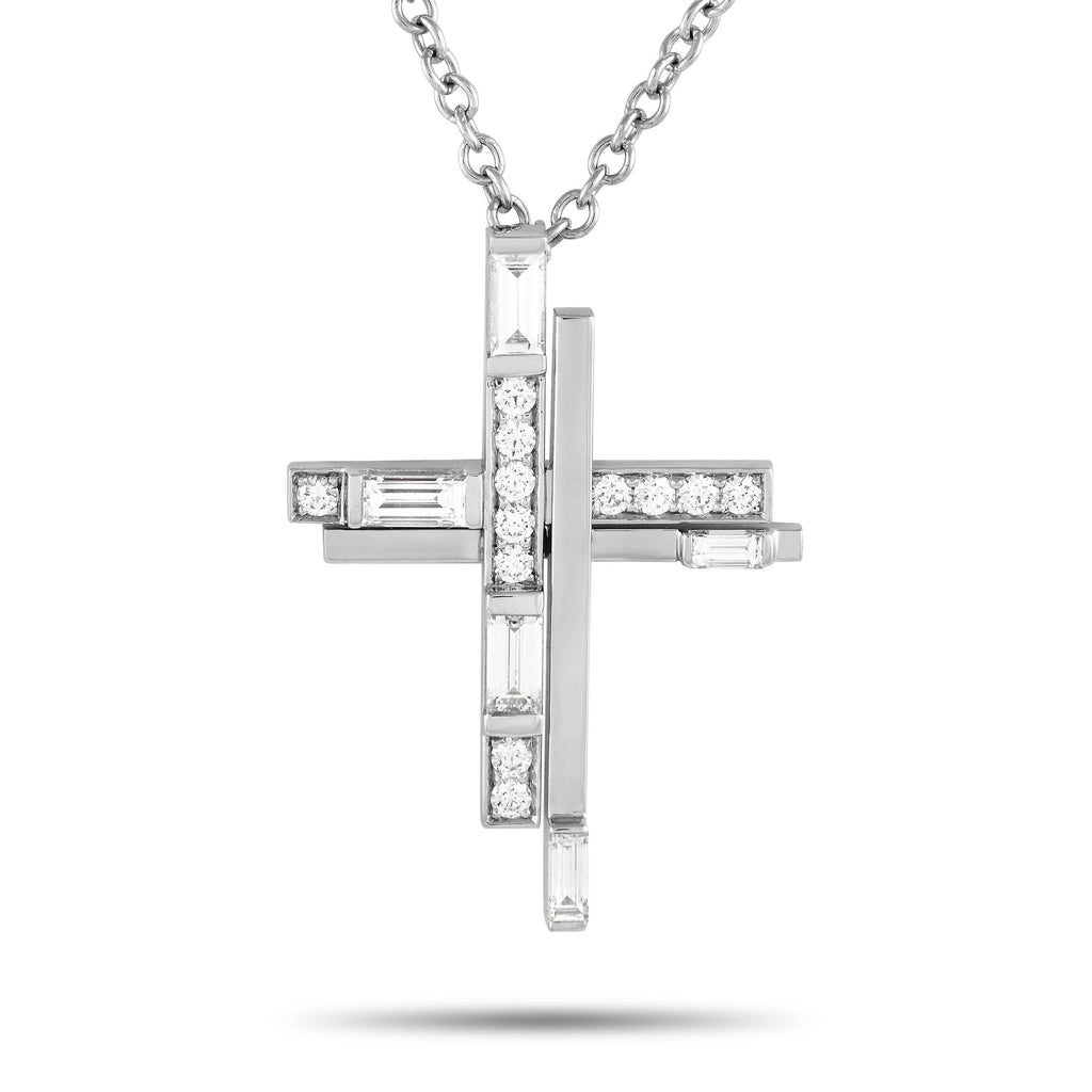 Harry WinstonSymbols Platinum 0.72ct Diamond Cross Necklace – This Harry Winston cross necklace allows you to share the light