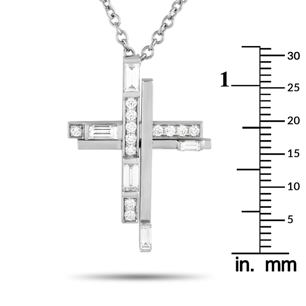 Harry Winston Symbols Platinum 0.72ct Diamond Cross Necklace
