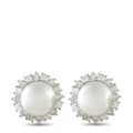 Harry Winston Platinum 3.20ct Diamond and Pearl Earrings