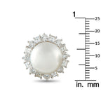 Harry Winston Platinum 3.20ct Diamond and Pearl Earrings
