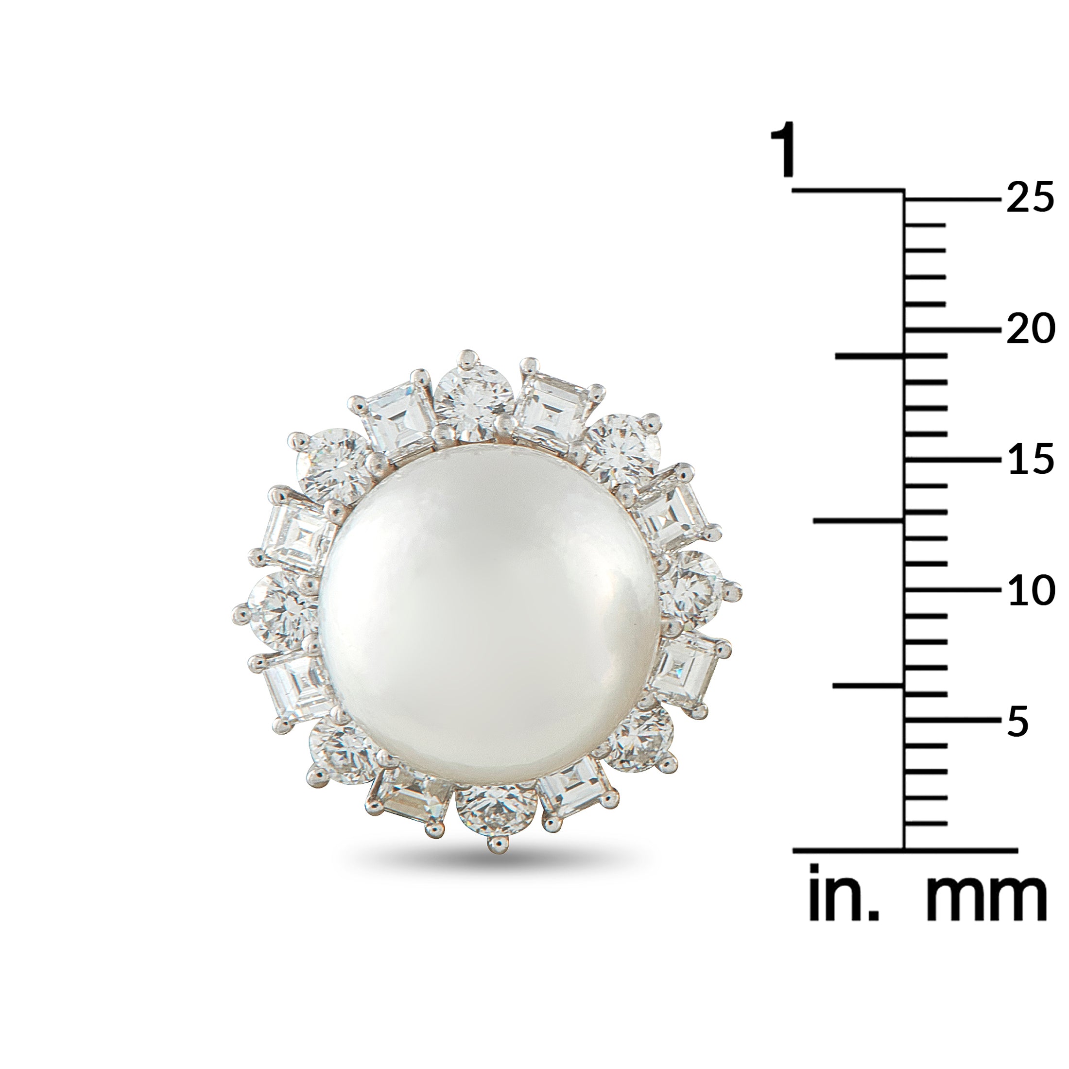 Harry Winston Platinum 3.20ct Diamond and Pearl Earrings
