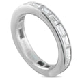 Platinum diamond eternity band with channel-set square-cut diamonds