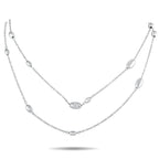 Hasba18K White Gold 0.85ct Diamond Bead Long Necklace – Dynamic and subtle, this long necklace offers just the right amount o