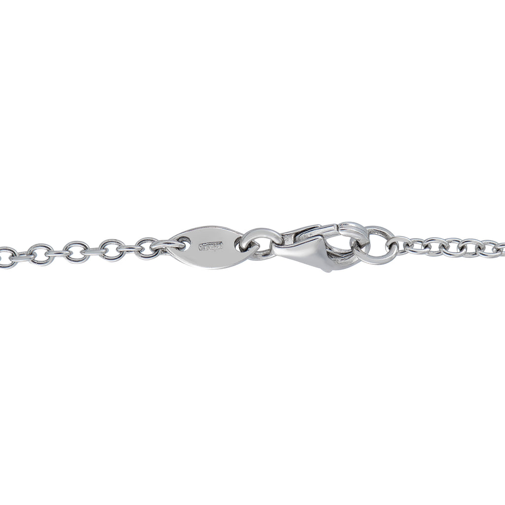 Hasba 18K White Gold 0.85ct Diamond Bead Long Necklace