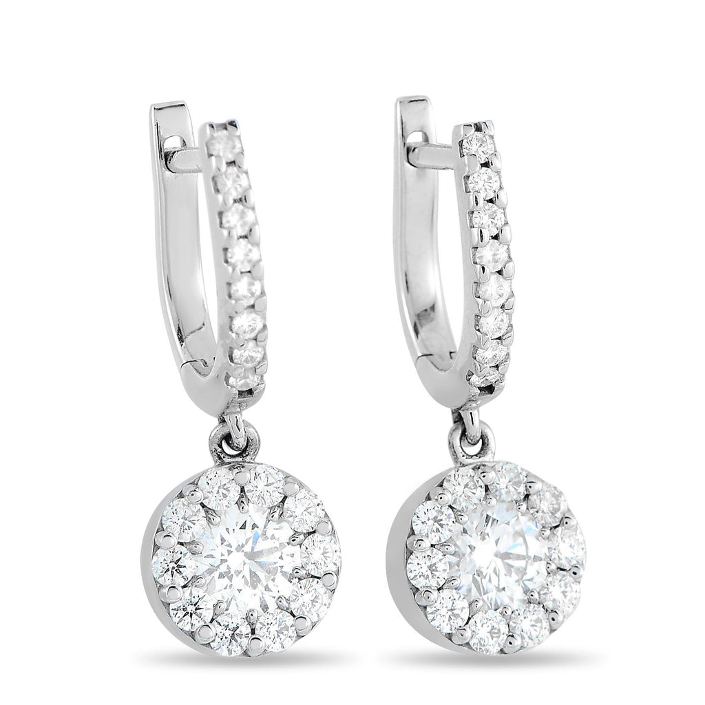 Hearts on Fire18K White Gold 1.15ct Diamond Earrings - Covered in sparkling Diamonds with a total weight of 1.15 carats, these Hearts On Fire earrings are designed to effortlessly