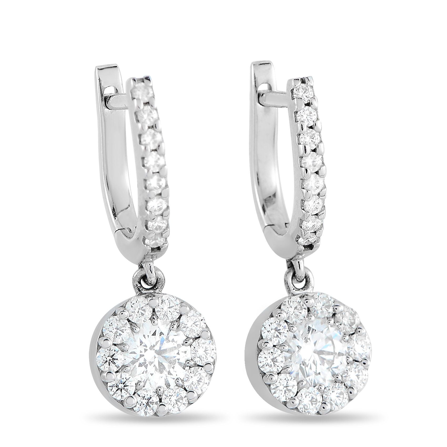 Hearts on Fire18K White Gold 1.15ct Diamond Earrings - Covered in sparkling Diamonds with a total weight of 1.15 carats, these Hearts On Fire earrings are designed to effortlessly