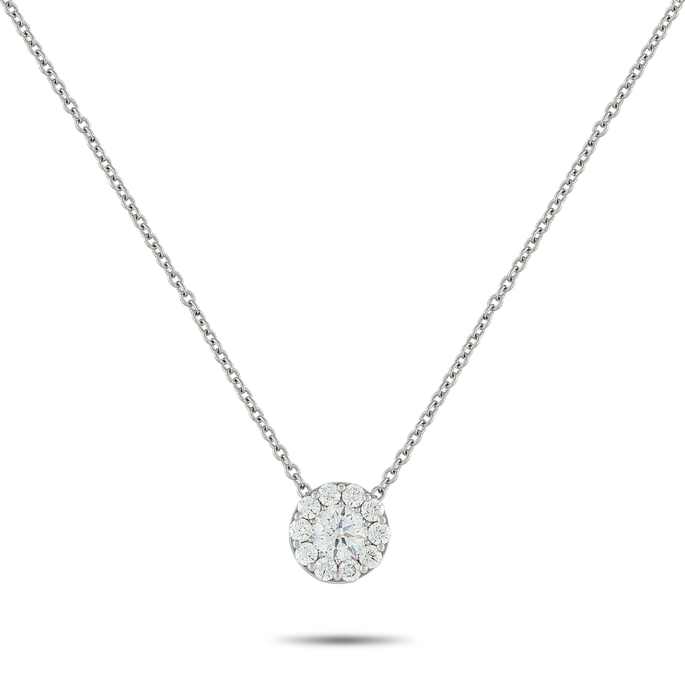 Hearts on Fire 18K White Gold 0.95ct Diamond Necklace - This Hearts on Fire necklace is stunning in its simplicity. Perfectly understated, it features a cluster of sparkling Diamond