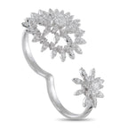 Hearts on FireAerial 18K White Gold 1.40ct Diamond Sunburst Double Finger Ring – This chic, contemporary Hearts on Fire Aeria