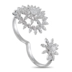 Hearts on Fire Aerial 18K White Gold 1.40ct Diamond Sunburst Double Finger Ring