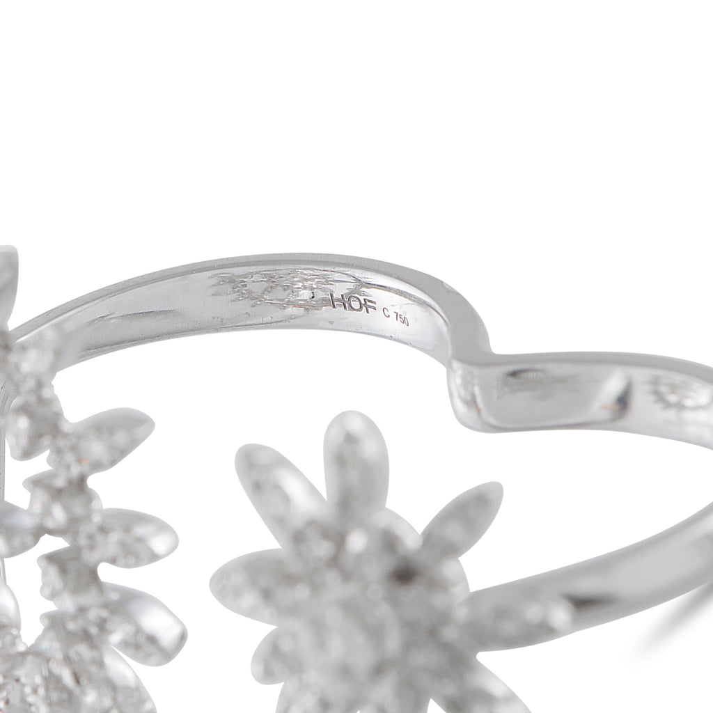 Hearts on Fire Aerial 18K White Gold 1.40ct Diamond Sunburst Double Finger Ring