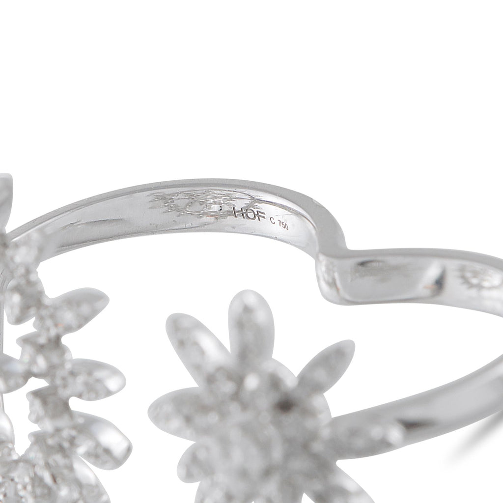 Hearts on FireAerial 18K White Gold 1.40ct Diamond Sunburst Double Finger Ring