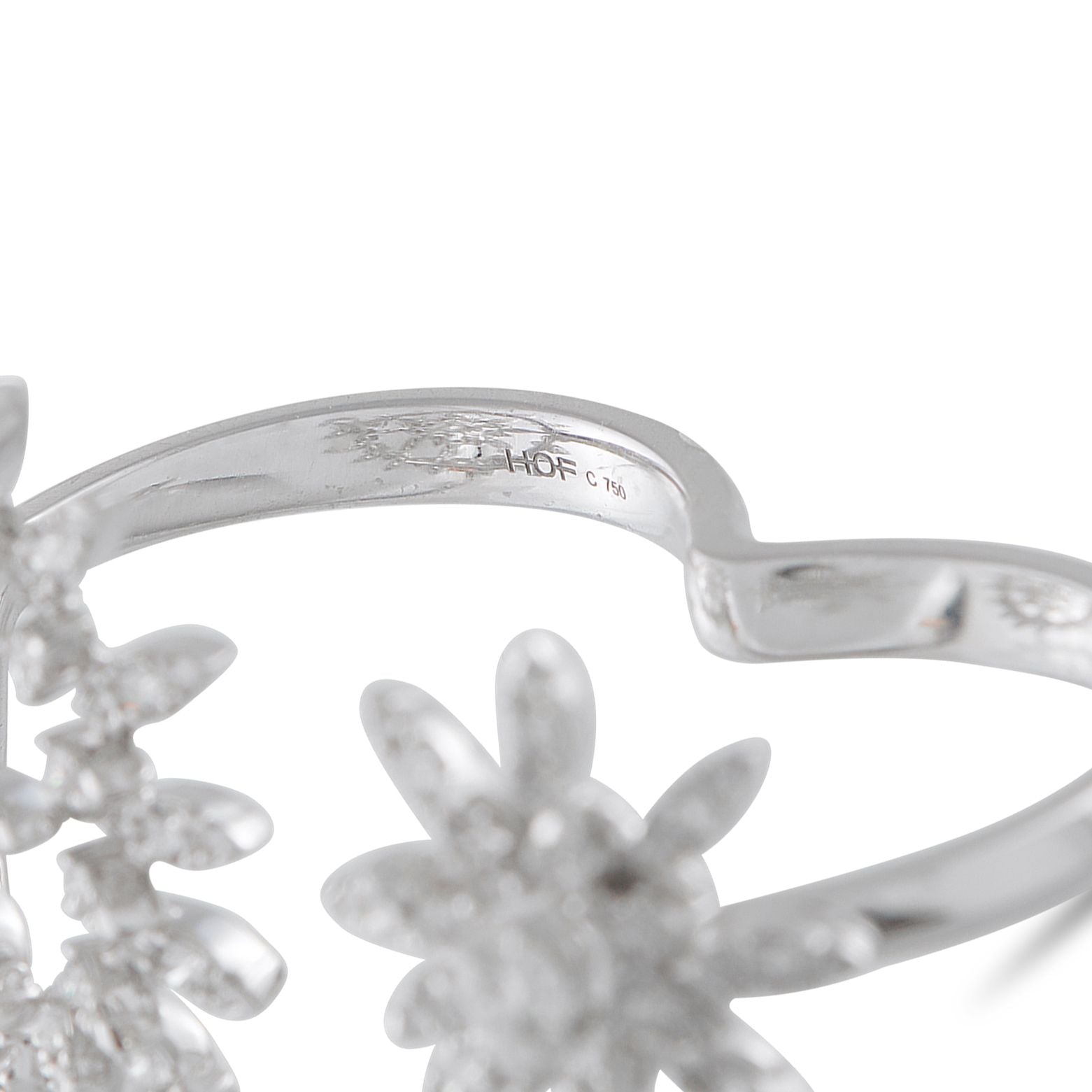 Hearts on FireAerial 18K White Gold 1.40ct Diamond Sunburst Double Finger Ring