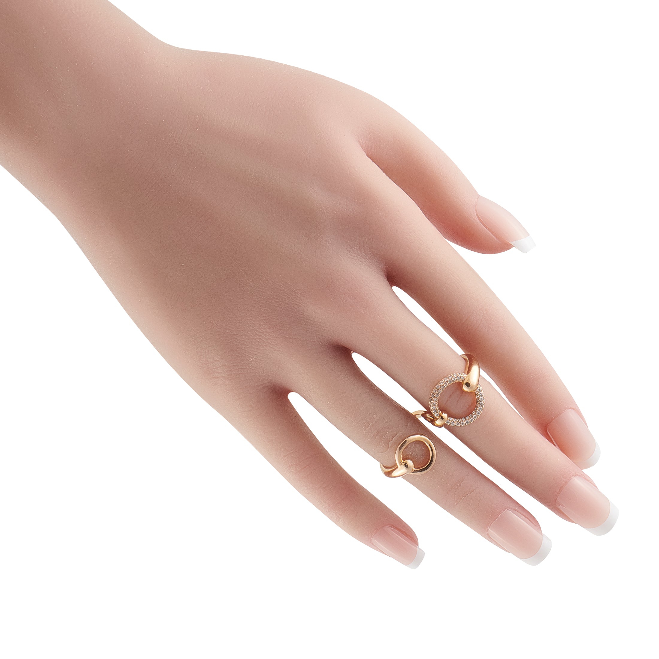 HERMES Filet d’Or 18K Rose Gold 0.43ct Diamond Double Ring