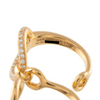 HERMES Filet d’Or 18K Rose Gold 0.43ct Diamond Double Ring