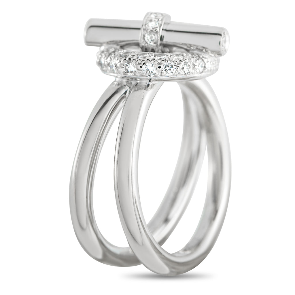 HERMES Echappee 18K White Gold Diamond Ring