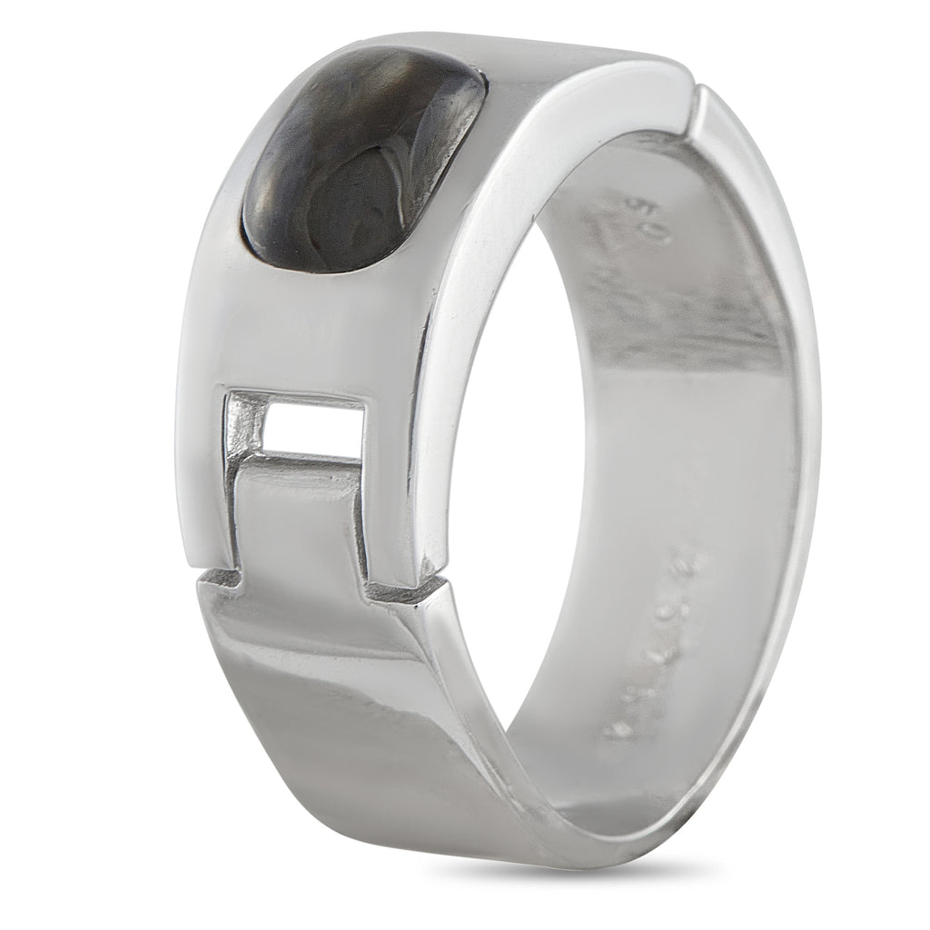 HERMES 18K White Gold Quartz Ring