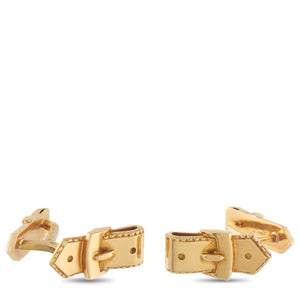 Hermes 18K Yellow Gold Belt Buckle Cufflinks
