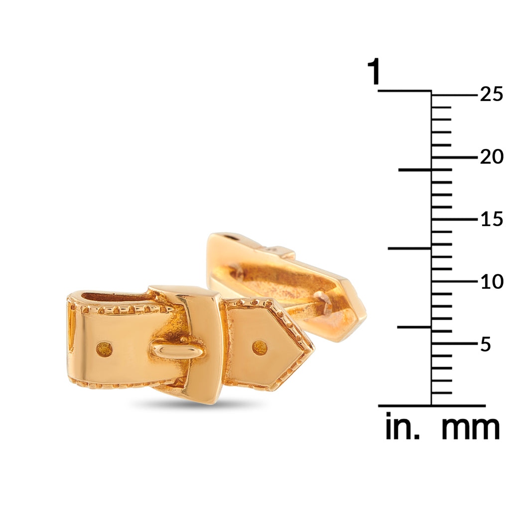 Hermes 18K Yellow Gold Belt Buckle Cufflinks