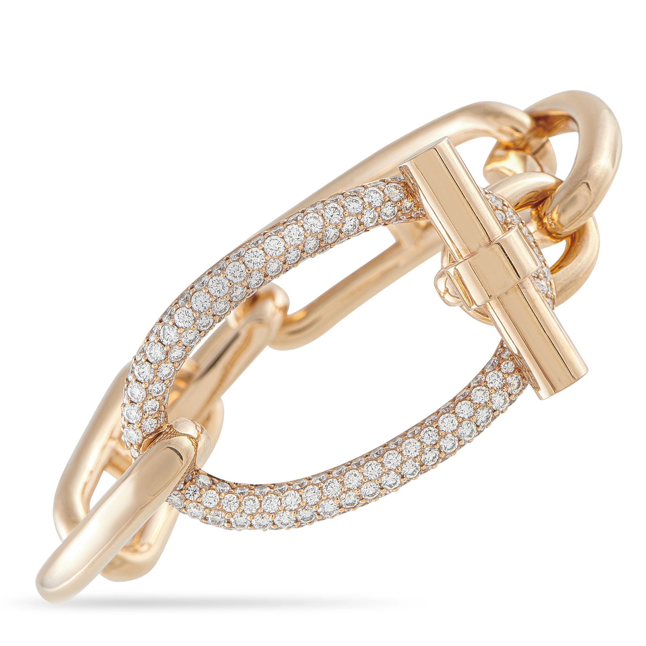 Hermes Hermès Adage 18K Rose Gold 5.50ct Diamond Bracelet