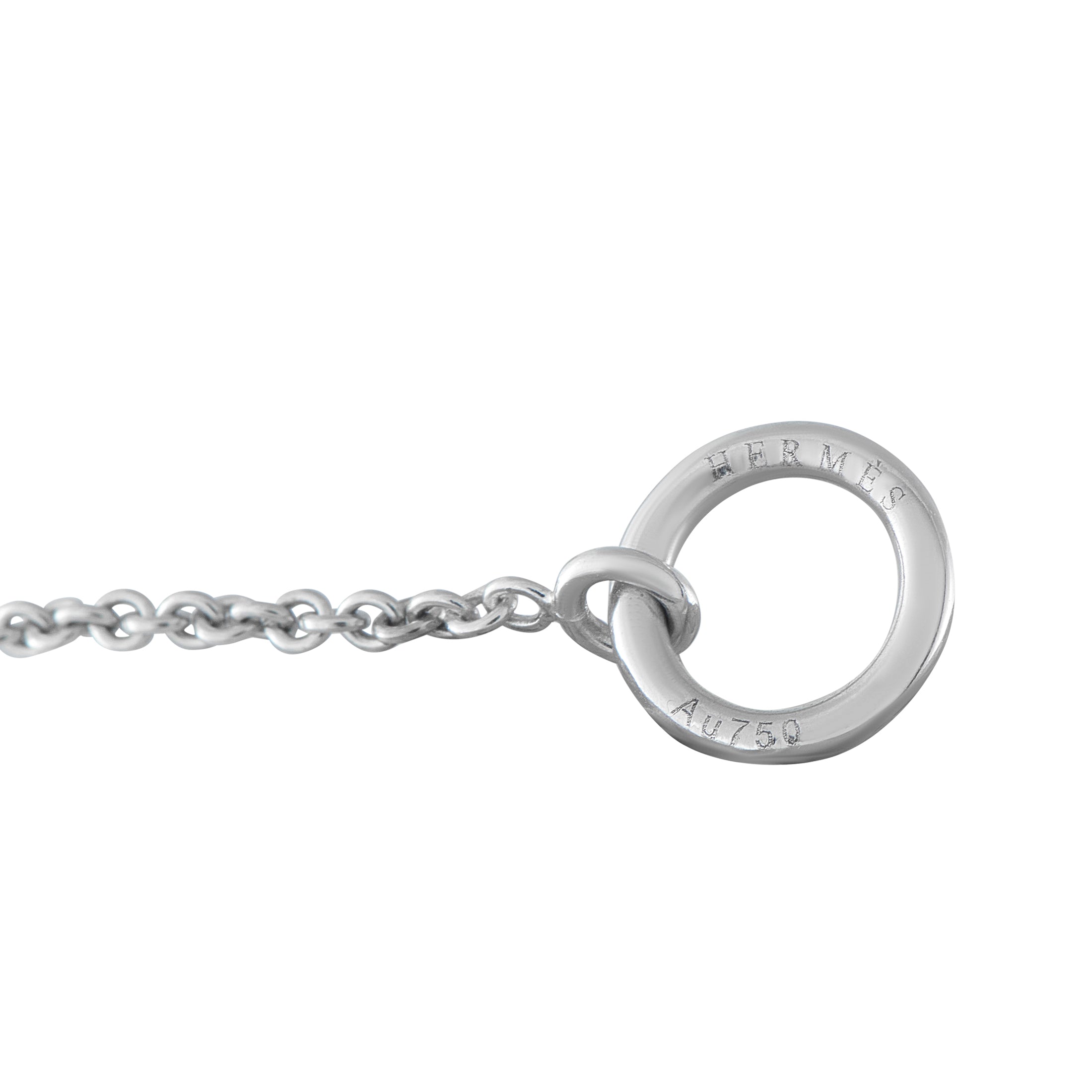 HERMES Lima 18K White Gold 0.90ct Diamond Pendant