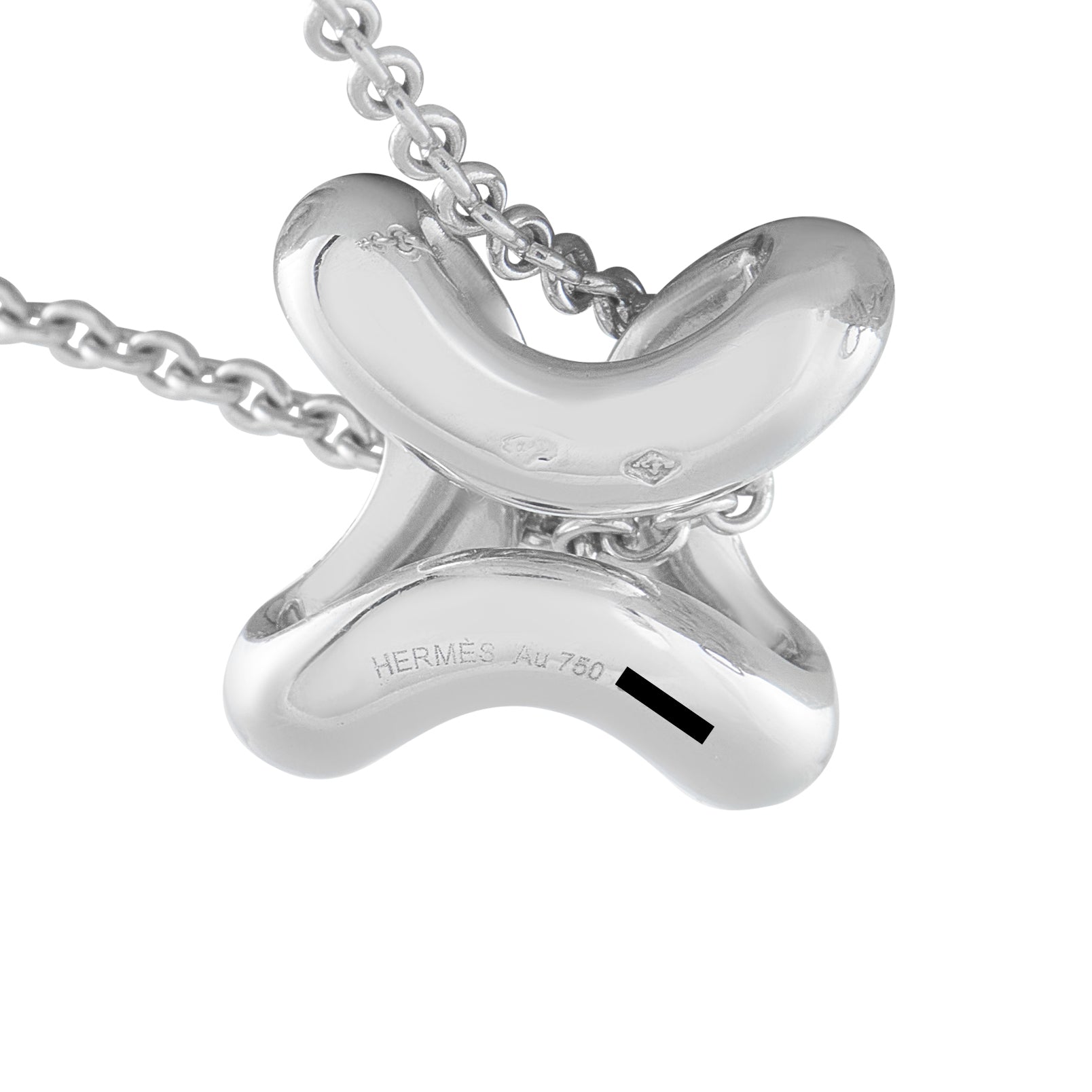 HERMES Lima 18K White Gold 0.90ct Diamond Pendant