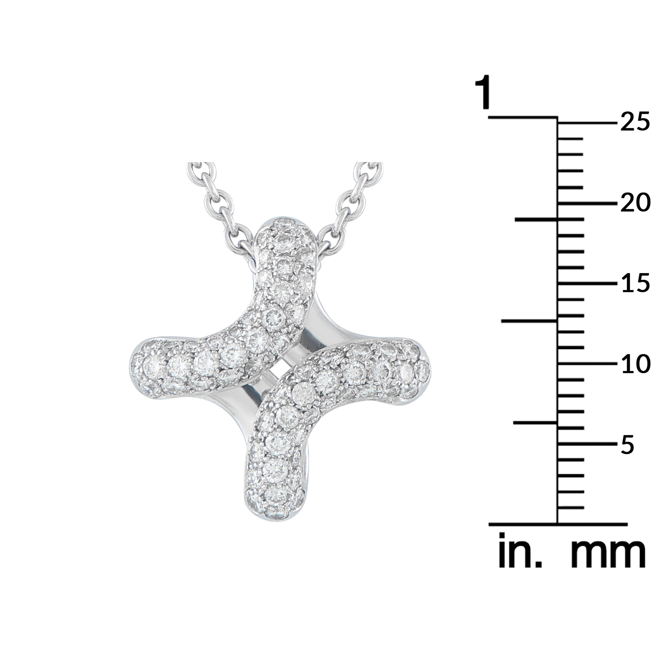 HERMES Lima 18K White Gold 0.90ct Diamond Pendant