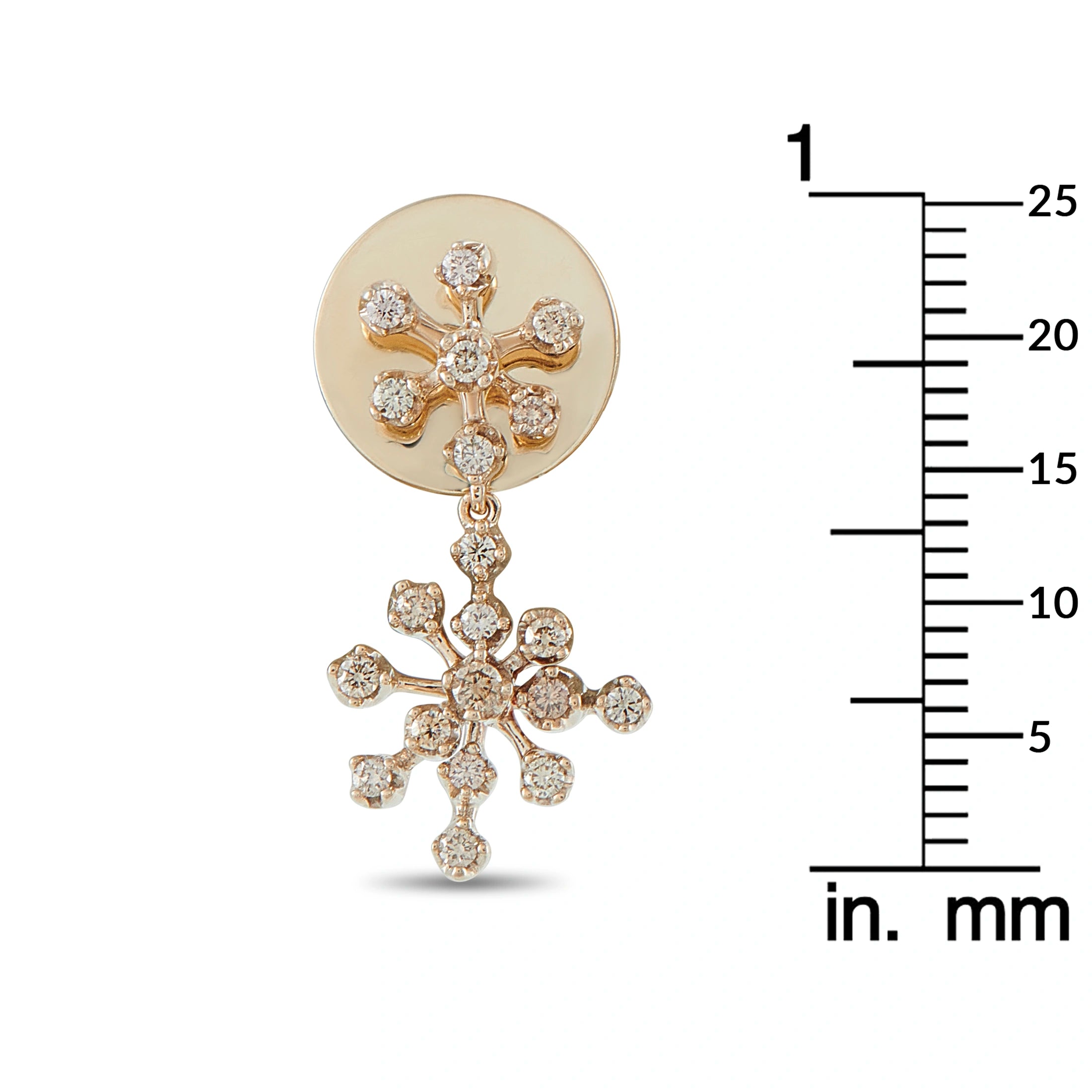 H. Stern 18K White Gold Diamond Snowflake Drop Earrings