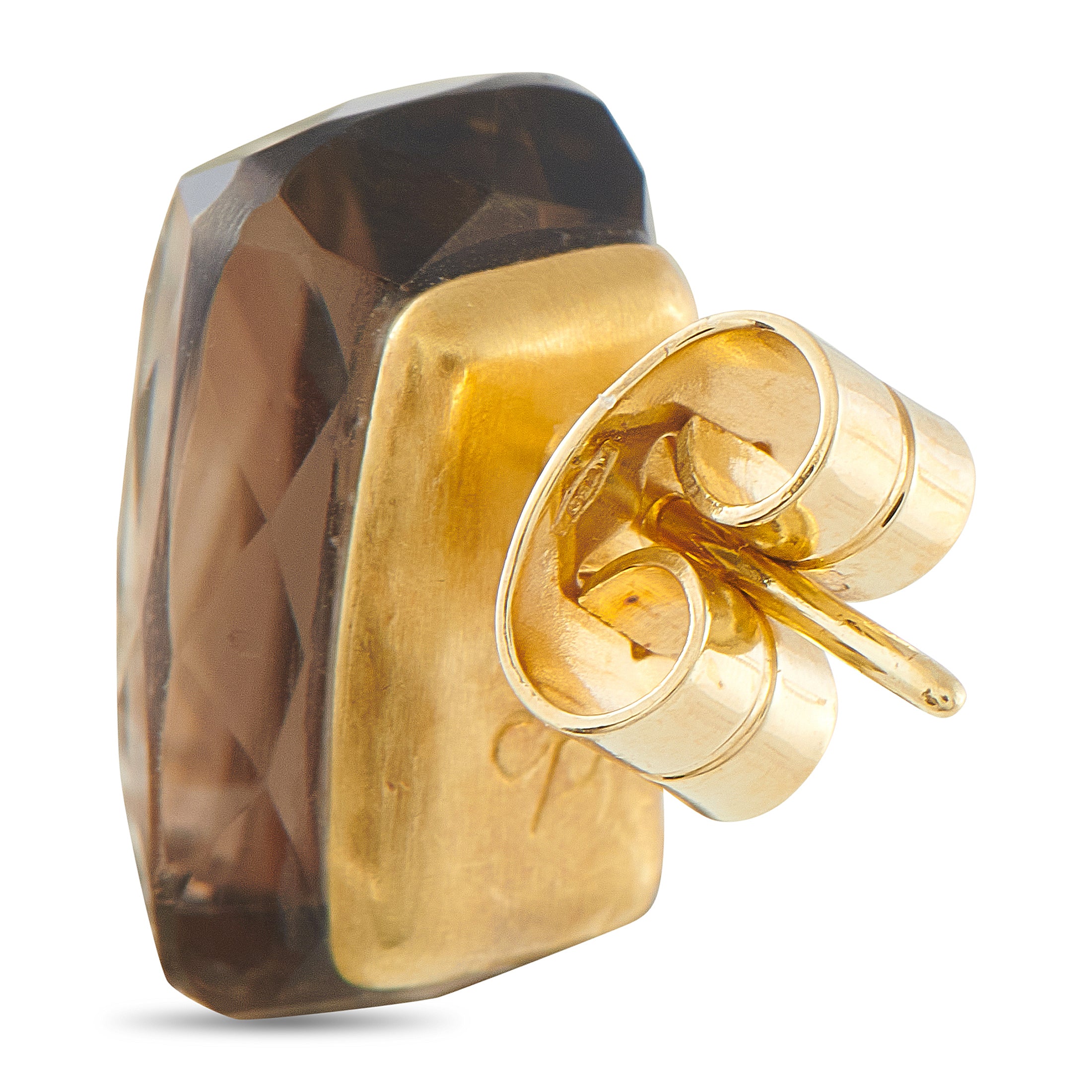 H. STERN 18K Yellow Gold Smoky Quartz Earrings
