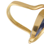 Ilias Lalaounis Vintage 18K Yellow Gold 0.11ct Diamond Sodalite Ring