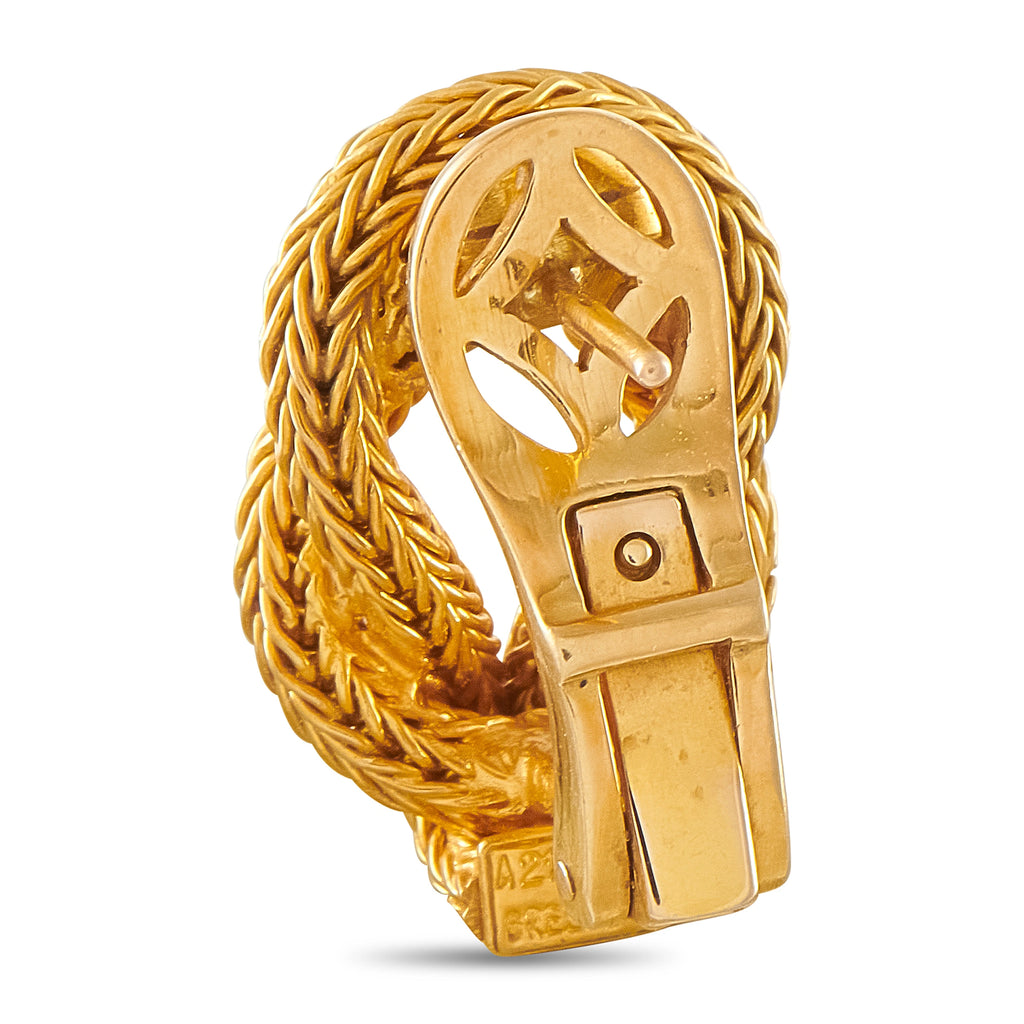 Ilias Lalaounis 18K Yellow Gold Woven Rope Earrings