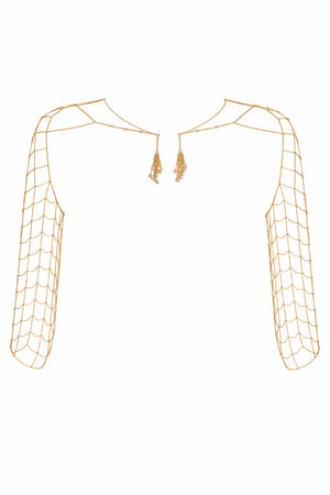 18K Yellow Gold 14.50ct Diamond Chainmail Shawl