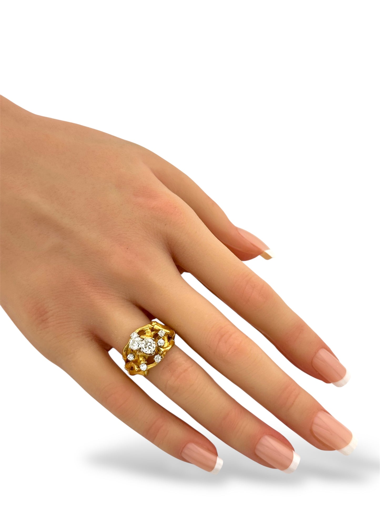 Vintage 18K Yellow Gold Ring with 1.00ct. Diamonds