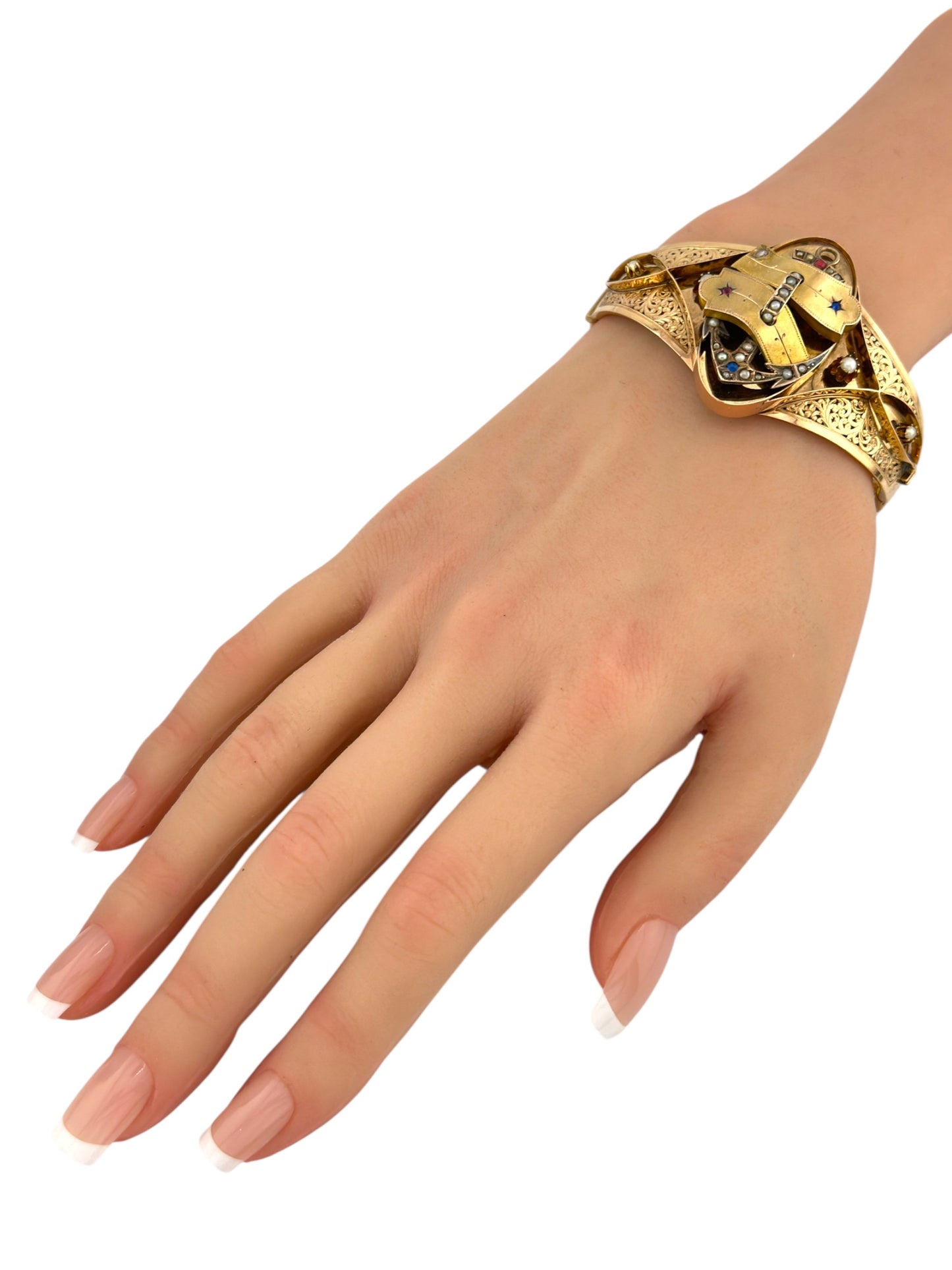 Antique Victorian 14K Gold Bracelet with Pearls