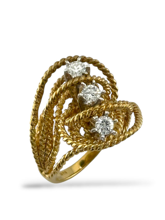14K Gold Ring with 0.42 Carats Diamonds
