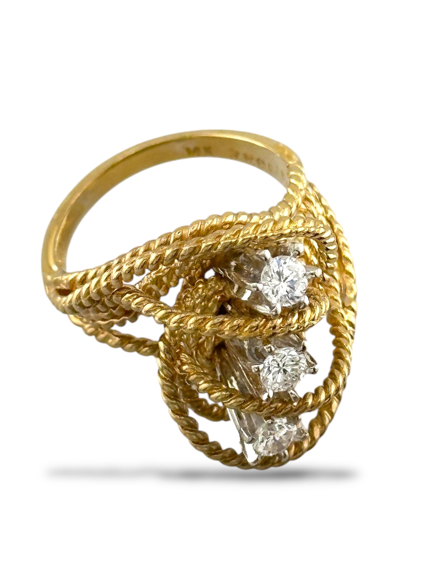 14K Gold Ring with 0.42 Carats Diamonds