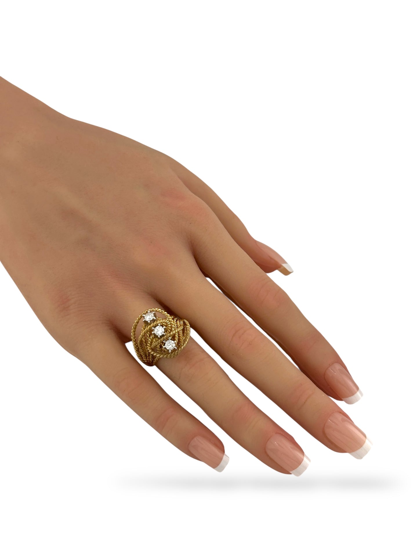 14K Gold Ring with 0.42 Carats Diamonds
