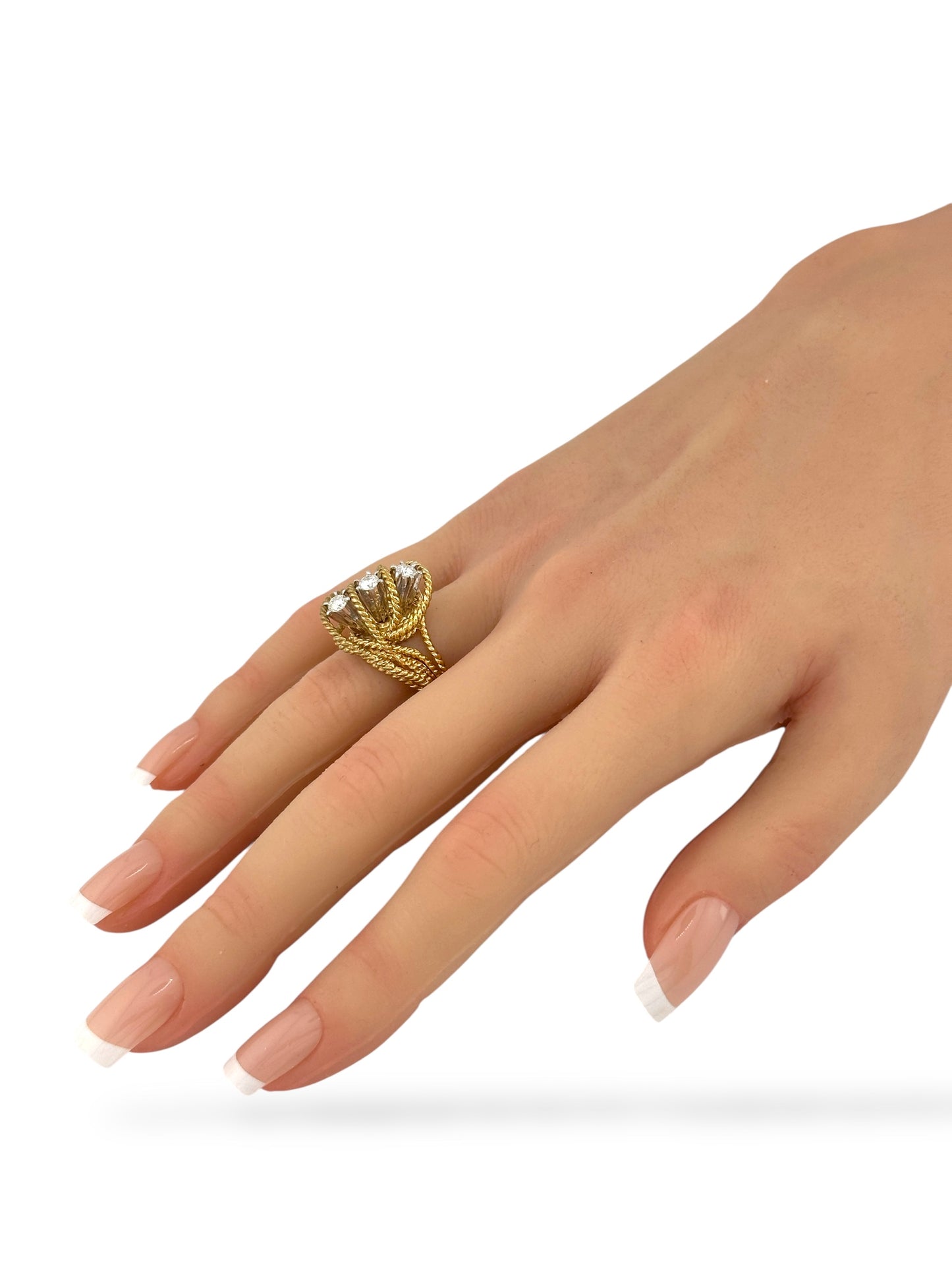 14K Gold Ring with 0.42 Carats Diamonds