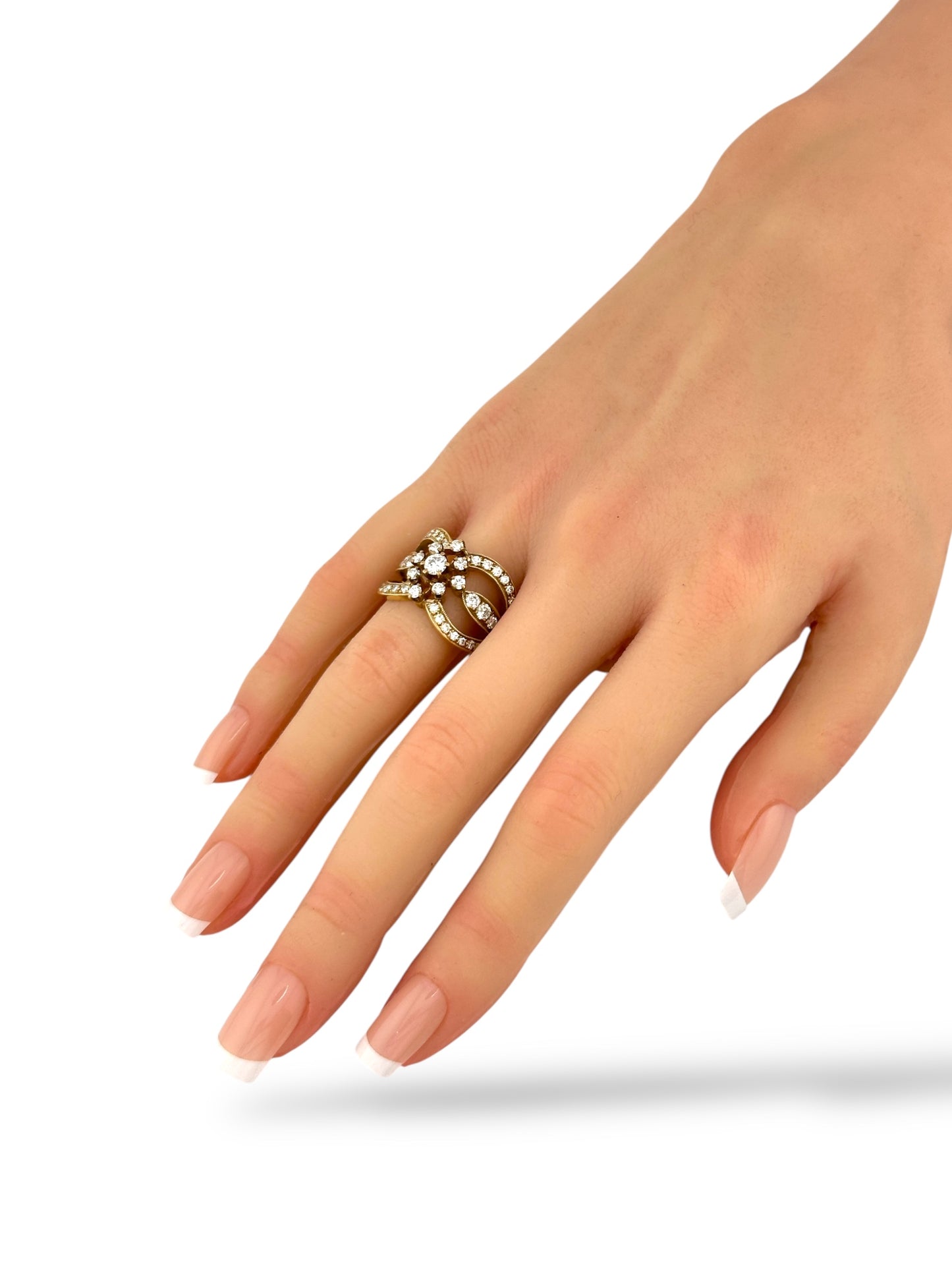 14K Yellow Gold Ring with 1.32 Carats of Diamonds – Six Band Design