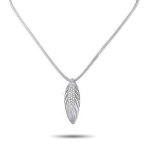 IO SI 18K White Gold 0.48ct Diamond and Rock Crystal Pendant