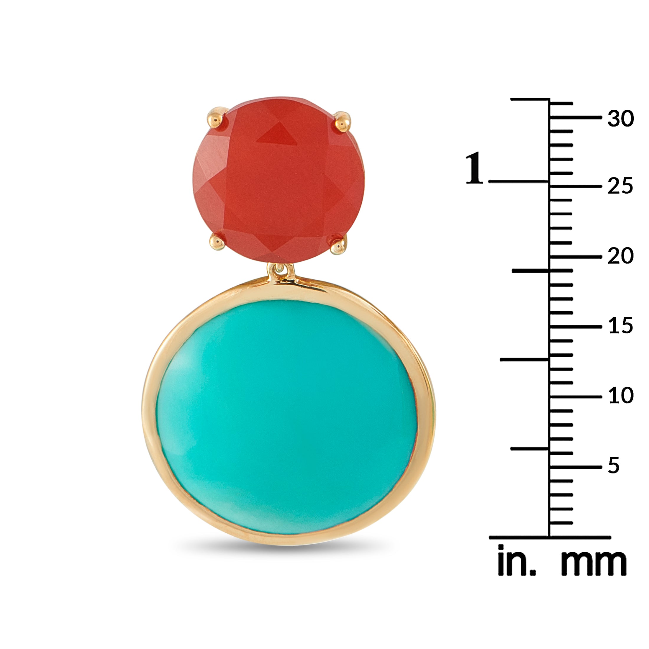 IPPOLITA 18K Yellow Gold Turquoise and Carnelian Earrings