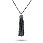 IVANKA TRUMP 18K White Gold Black Diamond Tassel Pendant