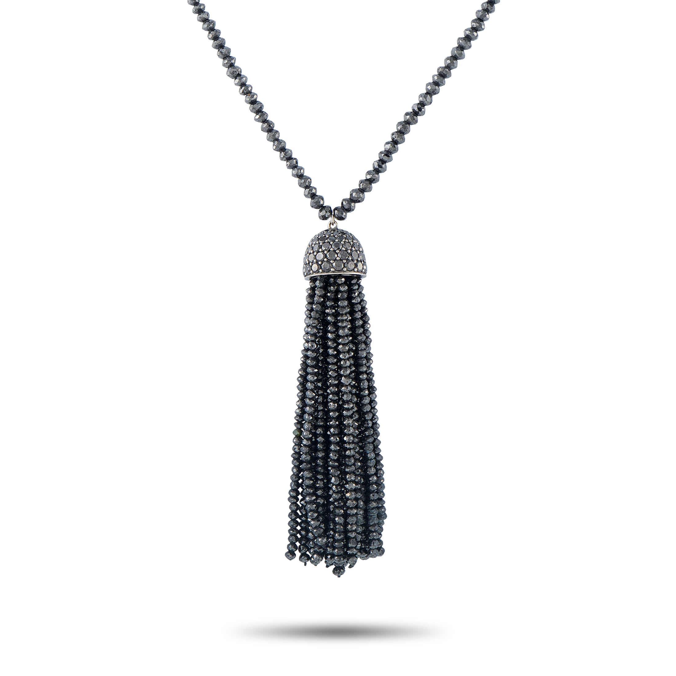 IVANKA TRUMP 18K White Gold Black Diamond Tassel Pendant