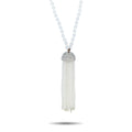 Ivanka Trump 18K White Gold Diamond and Crystal Tassel Necklace