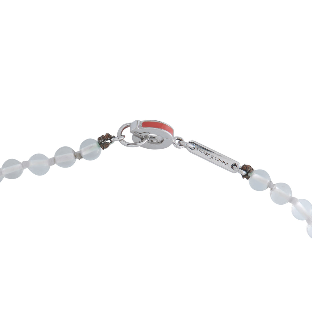 IVANKA TRUMP 18K White Gold Diamond and Crystal Tassel Necklace