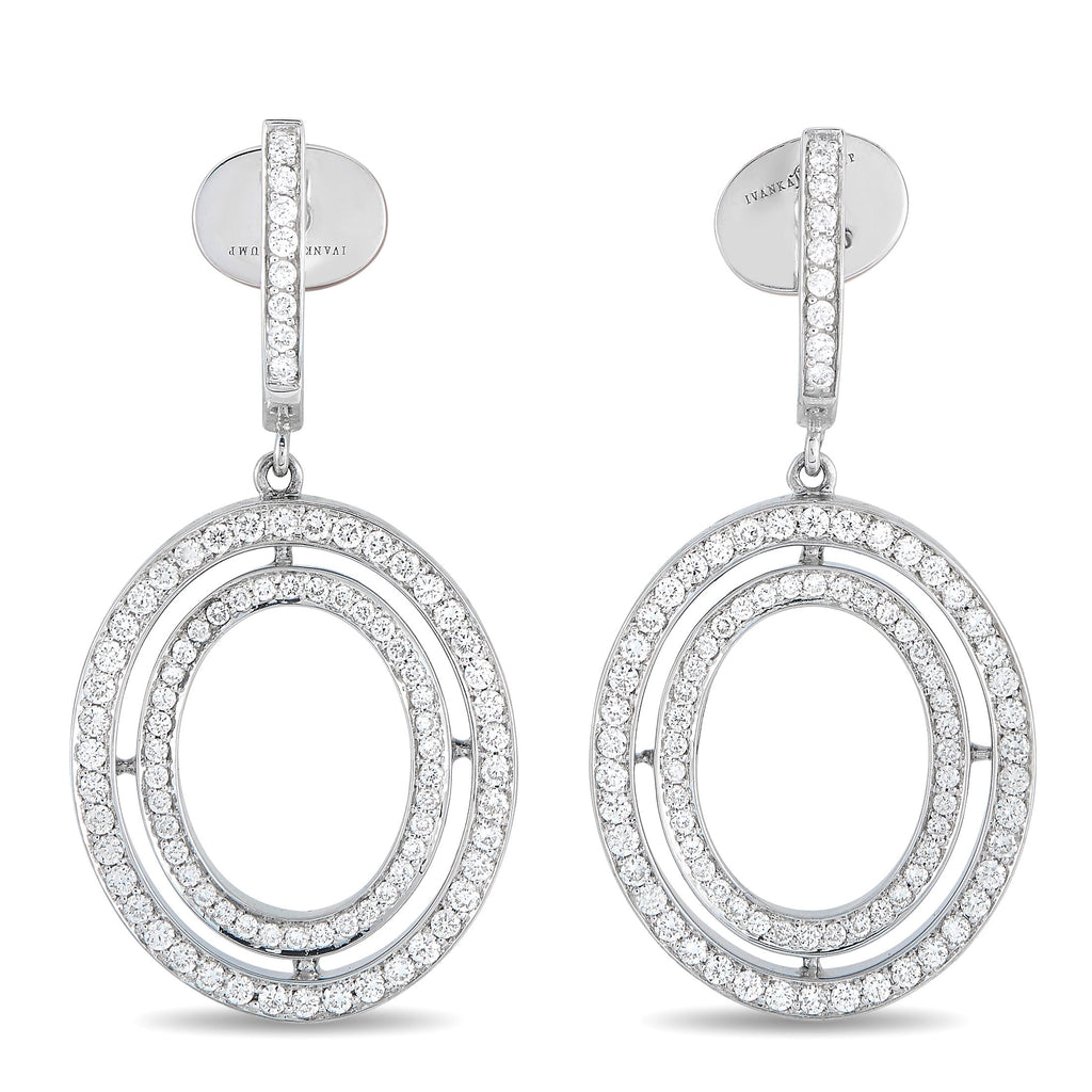 Ivanka Trump18K White Gold 2.48ct Diamond Drop Earrings - A stunning circular design makes these Ivanka Trump earrings an exciting addition to any jewelry collection. Bold and incredi